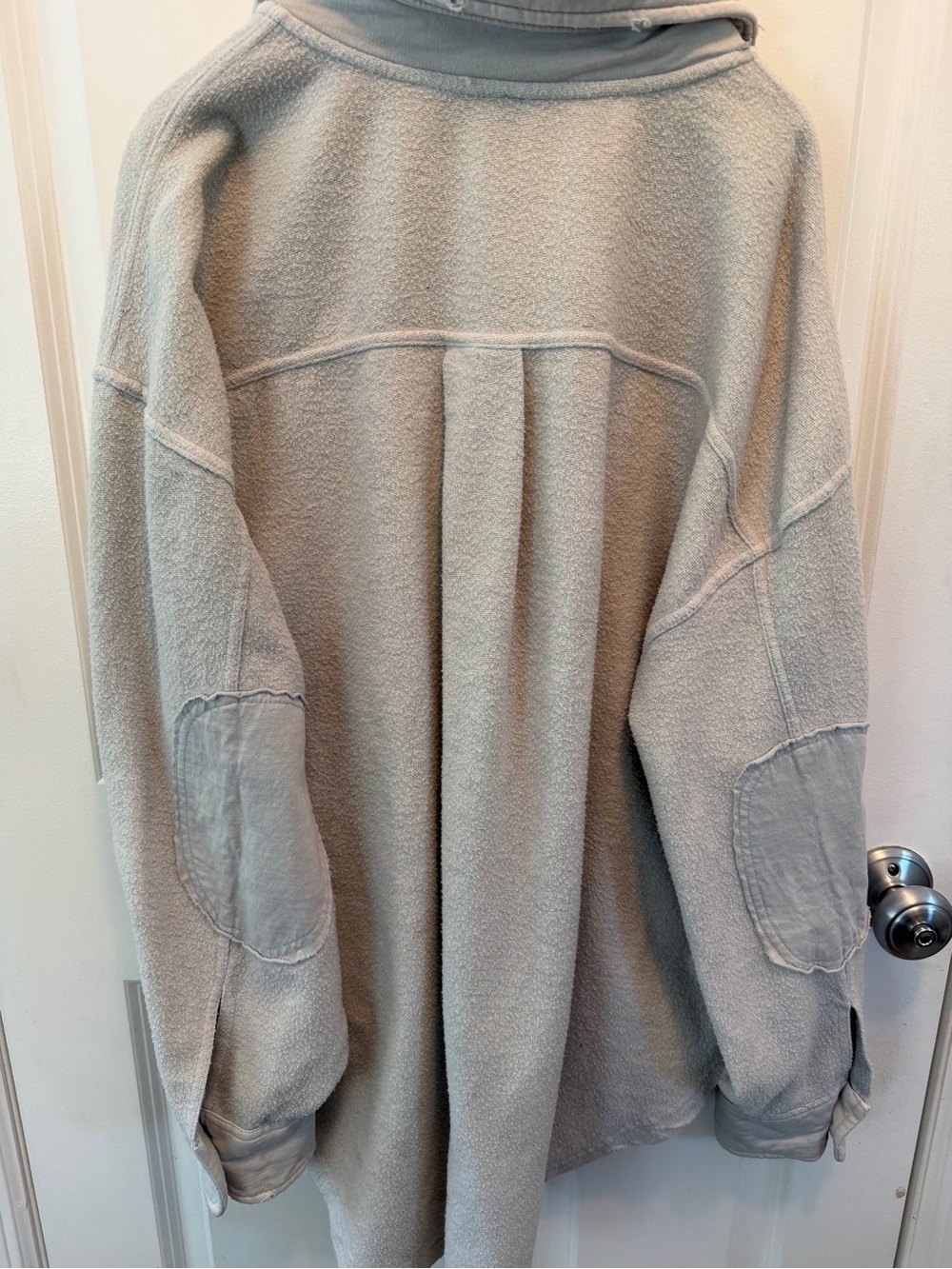 Free People Pale Blue Teddy Button-Front Jacket - Picture 5 of 8
